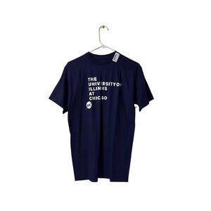 University Of Illinois At Chicago Navy Blue T-Shirt M W Republic 100% Cotton